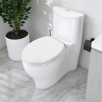 Capac pentru toaleta, in forma de O, alb, MDF, Vivo, LPM-113
